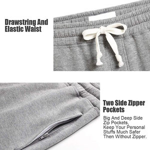 Pantalones cortos de lana cómodos para hombre, ropa informal de algodón gris de cintura alta elástica con diseño personalizado, talla XS y XXS para uso en el gimnasio - Product Image 6