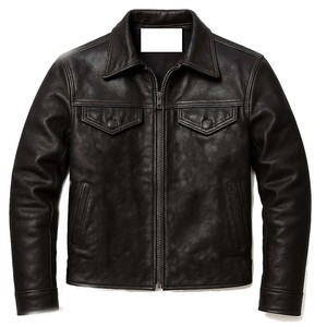 Veste en cuir pour homme style motard wax uni vintage hiver Offre Spéciale d'échauffement adulte 2026 - Product Image 3