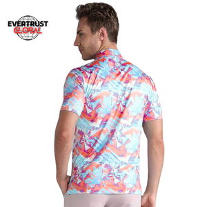 Polo de Golf de 180 gramos para hombre, diseño personalizado, 82% poliéster, 8% licra, tela de lona antiarrugas, patrón de impresión - Product Image 4