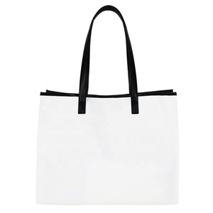 Bolsa de hombro personalizada de material de lona de algodón reciclado de gran capacidad para compras de comestibles - Product Image 4