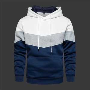 Sudadera con capucha deportiva informal para hombre y mujer de calle azul de invierno y otoño con bolsillos de costura lateral sueltos y Sudadera con capucha juvenil bloqueada por color - Product Image 5