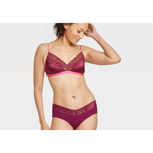 Culotte Hipster en Coton Violet Auden Berry pour Femme, Taille Mi-Basse avec Ceinture en Dentelle, Tailles S XL XXL XXXL - Teint Uni - Product Image 2