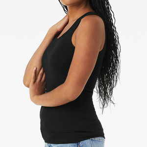 En vrac blanc femmes coton vêtements dames doux tissu côtelé T-Shirts hauts col en V femme dame haut court t-shirt pour femmes de haute qualité - Product Image 6