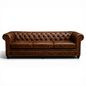 Sofá Chesterfield de Cuero Buffalo |   Asientos de Lujo Industriales para Hoteles |   Sillón Individual Comercial B2B con Marco de Madera y Tapizado a Mano Estilo Vintage - Product Image 6