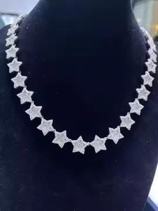 À la mode unisexe luxe argent cubain lien chaîne D couleur VVS clouté diamant testeur vérifier Moissanite pour mariage - Product Image 5