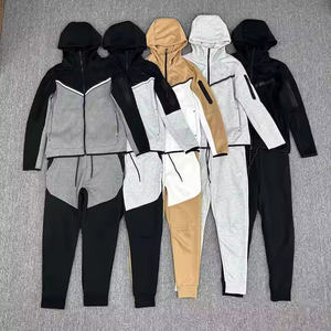 Survêtements pour hommes personnalisés, 100% coton, tissu peigné, séchage rapide, haute qualité, lettres, blocage de couleur, veste à manches courtes, ensemble pantalon - Product Image 3