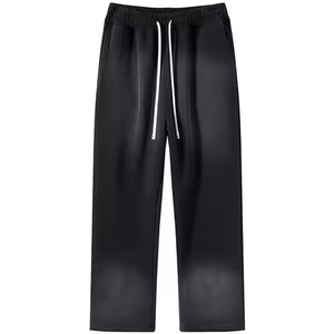 <b>Light</b> Washed Plain 100% Cotton Anti-Wrinkle <b>Trousers</b> Sweatpants Men's Casual Streetwear Brand New Fashion Custom Breathable - Product Image 5