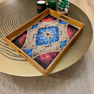 Bandeja de Servicio de Diseño con Recubrimiento de Esmalte de Madera MDF, Bandeja de Mesa de Alta Calidad para Hoteles y Restaurantes - Product Image 1