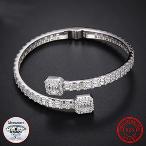 สร้อยข้อมือเพชรโมอิสสีเงินสเตอร์ลิง925หรูหรากำหนดเองสำหรับผู้หญิงและผู้ชายเครื่องประดับฮิปฮอป - Product Image 3