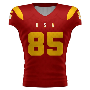 Camiseta de Fútbol Americano con Cuello en V, Manga Corta, Malla Transpirable, Número de Equipo Sublimado, Personalizada, 100% Poliéster - Product Image 1