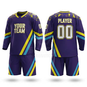 Service OEM personnalisé Ensemble d'uniformes de hockey sur glace Maillot sublimé Shorts Équipe professionnelle Écologique Séchage rapide Respirant - Product Image 3