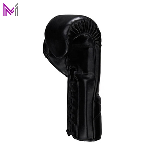 Gants de boxe noirs les plus vendus à vendre, gants de boxe de haute qualité, super lacets, cuir véritable, entraînement professionnel de combat - Product Image 3