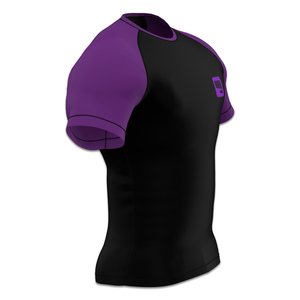 Rashguard violet pour homme - T-shirt de compression haute performance pour le surf, le MMA, le BJJ et les entraînements en salle de sport - Product Image 3
