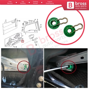 BWR5174-1 Scissors Style Window Regulator Sliding Pivot Guide Roller <b>Clips</b> Set for 9-3 9-5 MK1 900 MK2 740 850 940 960 S70 S90 V - Product Image 5