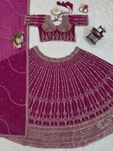 ชุดงานแต่งงานออกแบบสวม lehenga choli กับด้ายและลำดับการทำงาน - Product Image 6