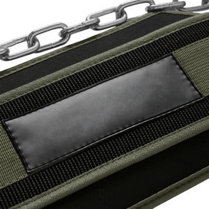 Cinturón de inmersión de neopreno de cadena de acero en color verde oliva, accesorio de gimnasio de entrenamiento de compresión transpirable para soporte de espalda - Product Image 4