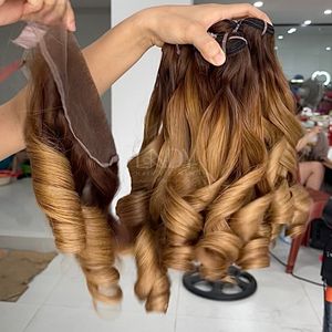 Prix le plus élevé Cheveux bruts rebondissants Ombre Couleur Extensions de cheveux humains vietnamiens Bundles Set Closure 2025 - Product Image 3