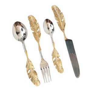 Ensemble de couverts Meta Wings Design poignées couverts pour salle à manger cuisine cadeaux de mariage utiliser en acier inoxydable ensemble de 4 fourchette couteau cuillère - Product Image 1