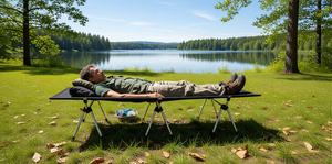 <span class=keywords><strong>Lit</strong></span> de camping pliable ultra-léger en aluminium, design moderne, portable, réglable en hauteur, <span class=keywords><strong>empilable</strong></span> pour les parcs - Product Image 2