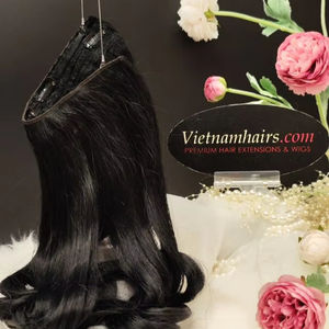2025 vente chaude de haute qualité Halo Extensions de cheveux Vietnam 100% cheveux humains bruts pleine cuticule vague Curl Styles Remy paquet de cheveux - Product Image 1