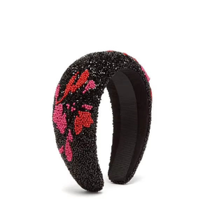 Hairband Embroidered <b>Headband</b> for <b>Women</b> Beaded <b>Headbands</b> Custom Size Bridal Accessory Hairband - Product Image 1