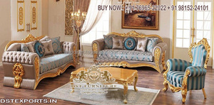 Muebles de salón de artesanía india de diseño elegante, conjunto de sala de estar de madera de alta calidad, compra de 8 asientos, tapizado en cuero - Product Image 6