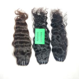 100% Machine double trame cheveux naturels vendeur soyeux faisceaux ondulés couleur noire vierge temple indien extensions de cheveux humains - Product Image 2