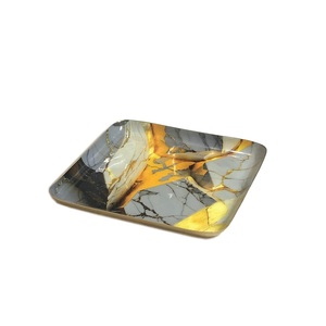 <b>Square</b> Shape Christmas Decorative Tray Vanity Perfume Storage Pooja Wedding Gifting Trays Handmade Enamel Vintage Tray for Sale - Product Image 1