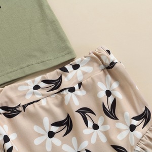 Set <span class=keywords><strong>di</strong></span> abbigliamento estivo Casual da due pezzi con stampa floreale in cotone per bambine - Product Image 6