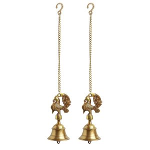 Cloche suspendue en laiton avec chaîne Ghanti pour Pooja Ghanti pour la maison Temple en laiton cloches suspendues cadeaux pour pendaison de crémaillère - Product Image 6