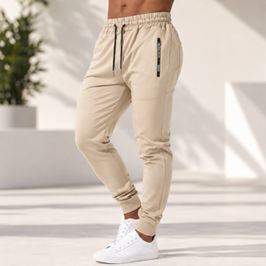 Pantalon large décontracté pour homme en polyester 100 % avec taille élastique, nouveau design, couleur unie, vente en gros Leather Spot - Product Image 1
