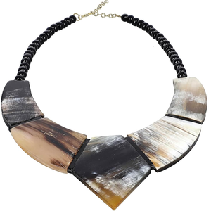 Collar de cuerno de búfalo africano de Color Natural 100% de lujo, cadena de estilo religioso grande única, regalo hecho a mano de cuernos - Product Image 6