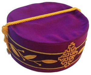 Chapeau de couronne violette du Grand Commandeur Souverain du 33e degré du Rite écossais - Broderie à la main avec fil d'or - Product Image 4