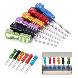 Kit de 6 tournevis manuels de laboratoire pour implants, micro-tournevis à tête aiguille, tige de 1,6 mm, fraises chirurgicales dentaires pour implants - Product Image 1