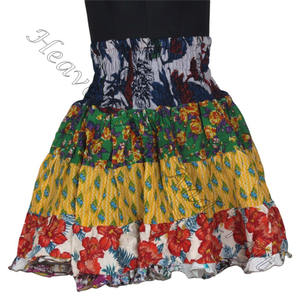 Mini jupe boho sexy en coton avec écusson multicolore élégant pour l'été mode confortable - Product Image 5