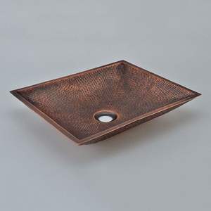 Fregadero de baño modernizado, Mostrador de exhibición, recipiente de cobre portátil de gran tamaño, venta al por mayor, fregadero de cobre antiguo alto para decoración del hogar - Product Image 1