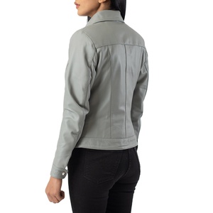 Veste en cuir véritable pour femme, nouvelle collection automne-hiver, respirante, tendance, tissu uni imprimé, tricot personnalisé 2026 - Product Image 4