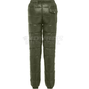 Custom Unisex Quilted Lightweight Thermal Puffer <b>Trousers</b> OEM Insulated Snow Pants Straight <b>Elastic</b> <b>Waist</b> Mid - Product Image 5