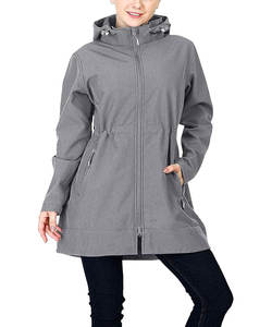 Veste de pluie longue Softshell imperméable pour femmes coupe-vent doublé polaire avec capuche pour vêtements de moto et de course automobile - Product Image 1