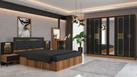 Juego de Muebles de Dormitorio Modernos de Aglomerado con Almacenamiento, Cubierta Extraíble y Opciones Personalizables - Multiusos para Apartamento