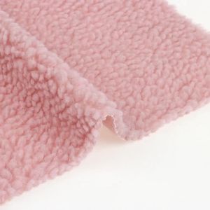 Fluffy <strong>Sherpa</strong> Knit <strong>Fabric</strong> 330gsm Pink Girls Herringbone Dobby Style <strong>100</strong>% <strong>Polyester</strong> Stylish and Comfortable - Product Image 2