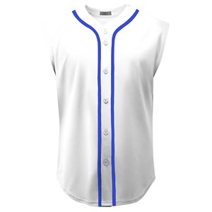 Maillot sans manches de baseball à boutons complets Gilet sans manches personnalisé pour l'équipe de baseball Maillot de baseball blanc sans manches d'entraînement - Product Image 1