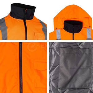 Chaqueta impermeable de trabajo para hombre con capucha para todas las condiciones climáticas, chaqueta de trabajo a prueba de viento con forro polar cálido para uso en invierno - Product Image 5