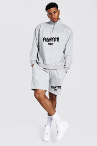 Ensemble de survêtements courts T-shirt délavé à l'acide en deux pièces T-shirts de sérigraphie en coton pour hommes personnalisés - Product Image 6