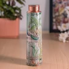 Botella de agua unisex hecha a mano, ecológica, reutilizable, aislada, de cobre puro, beneficios para la salud con grabados personalizados - Product Image 6