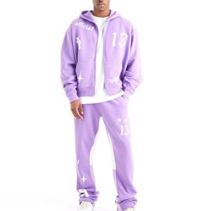 Conjunto Deportivo Personalizable de Algodón 100% con Estampado Puff, Chaqueta con Capucha, Transpirable, Ligero y Elástico para Invierno - Product Image 1