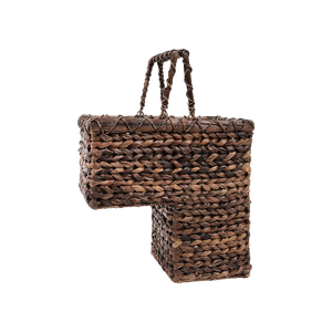 Panier de rangement d'escalier en jacinthe d'eau rustique écologique de haute qualité, poignées, couleur personnalisée, panier décoratif pour la maison - Product Image 1