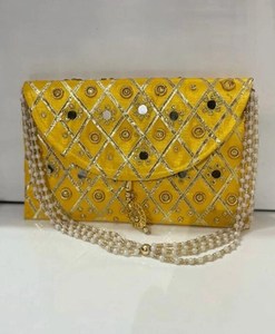 À la mode mariage faveur miroir travail brodé pochette sac dame Style Potli pochette sac retour cadeau pour les invités - Product Image 1