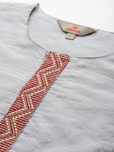 Mujeres A-Line Kurta con pantalones y Dupatta Straight poliéster Kurta con pantalones y Dupatta indio Pakistán traje de fiesta - Product Image 4