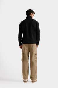 Dernier produit, conception personnalisée, fournisseurs pakistanais, sweat-shirt à col boutonné noir, patte de boutonnage à 5 boutons, col montant, sweat-shirts personnalisés - Product Image 6